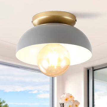 Paulina Classic Industrial Iron LED Flush Mount - JONATHAN Y